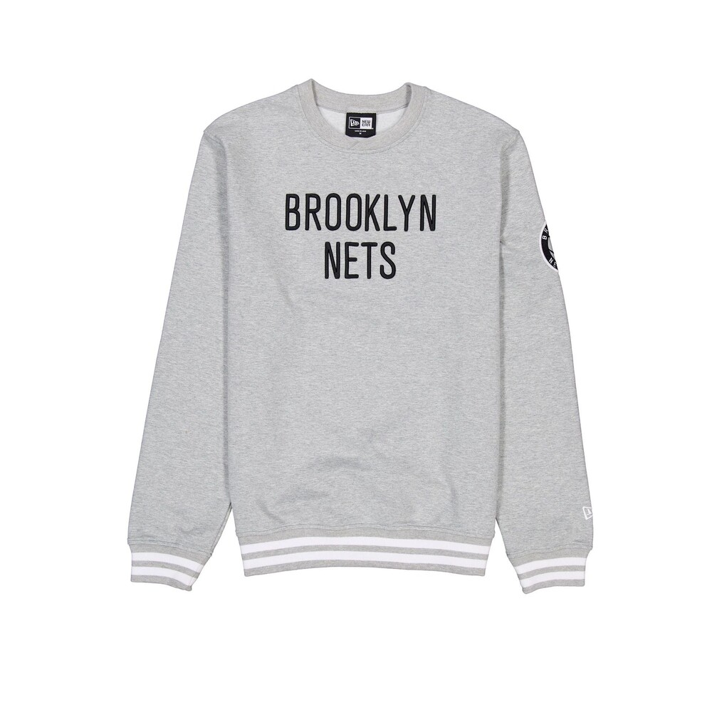 New Era Brooklyn Nets Gray Logo Select Crewneck - Size S